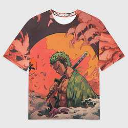 Футболка оверсайз мужская Зоро на закате - One Piece, цвет: 3D-принт