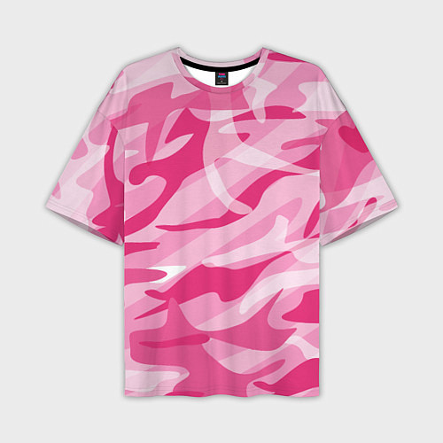 Мужская футболка оверсайз Камуфляж в розовом / 3D-принт – фото 1