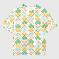 Мужская футболка оверсайз Ромбический узор