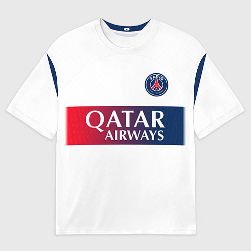 Мужская футболка оверсайз Форма ФК ПСЖ 2324 гостевая / 3D-принт – фото 1