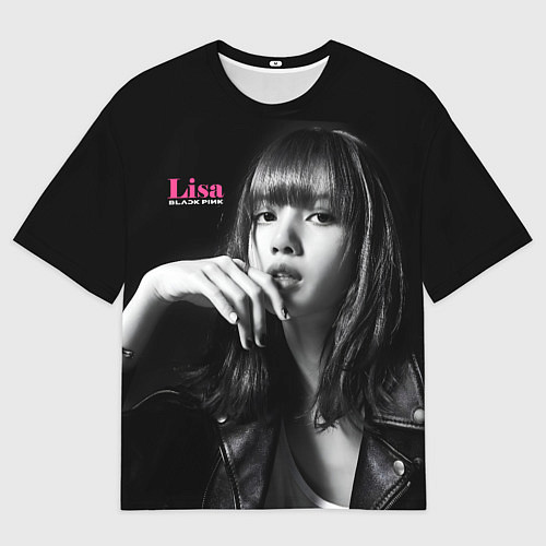 Мужская футболка оверсайз Blackpink Lisa in leather jacket / 3D-принт – фото 1