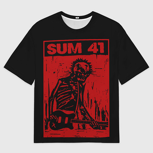 Мужская футболка оверсайз Sum41 - Skeleton / 3D-принт – фото 1