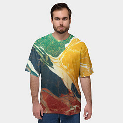 Футболка оверсайз мужская Мраморная радуга, цвет: 3D-принт — фото 2