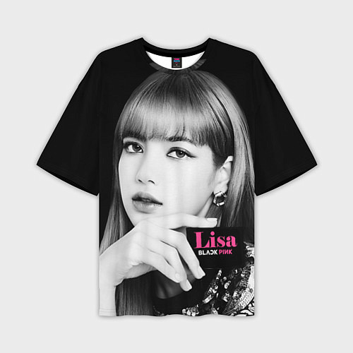 Мужская футболка оверсайз Blackpink Lisa Business card / 3D-принт – фото 1