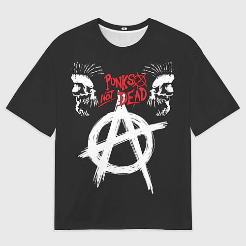 Мужская футболка оверсайз Punks not dead - анархия / 3D-принт – фото 1