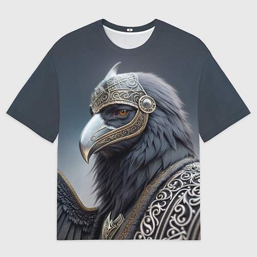 Мужская футболка оверсайз Ворон викинг / 3D-принт – фото 1