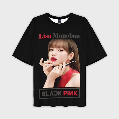 Мужская футболка оверсайз Blackpink Lisa paints lips / 3D-принт – фото 1