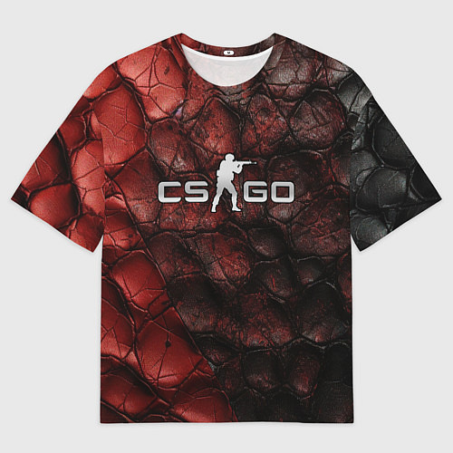 Мужская футболка оверсайз CS GO dark texture / 3D-принт – фото 1