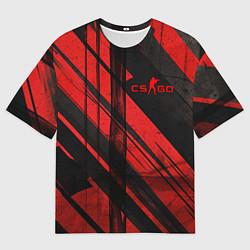Мужская футболка оверсайз CS GO black and red