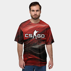 Футболка оверсайз мужская Dark red CS GO, цвет: 3D-принт — фото 2