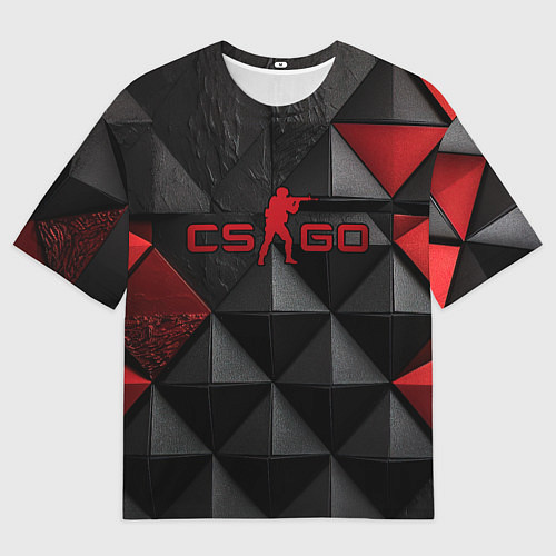 Мужская футболка оверсайз CS GO abstract texture / 3D-принт – фото 1