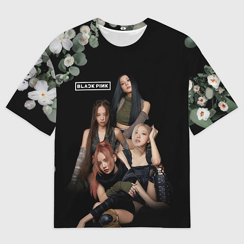 Мужская футболка оверсайз Blackpink flowers / 3D-принт – фото 1
