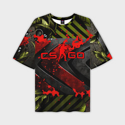 Мужская футболка оверсайз CS GO red logo