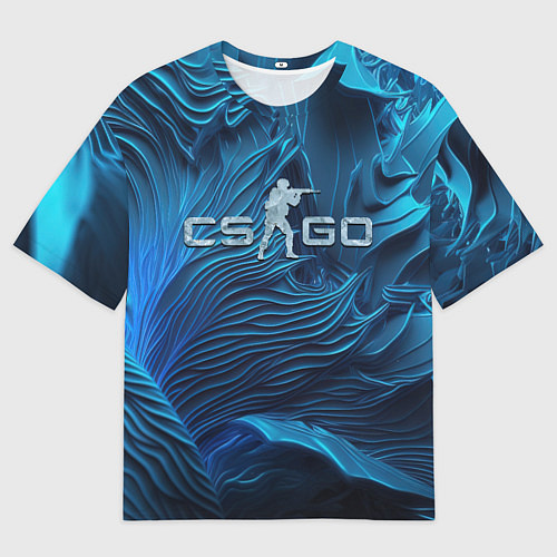 Мужская футболка оверсайз CS GO ice logo / 3D-принт – фото 1