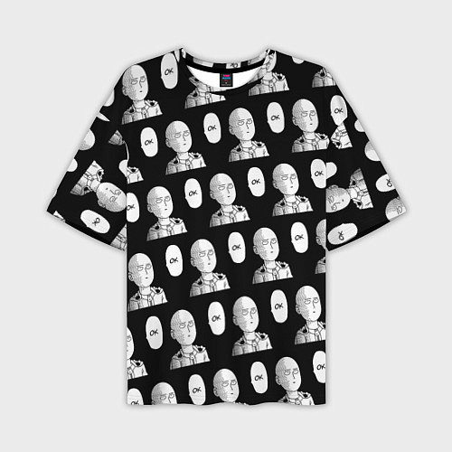 Мужская футболка оверсайз Saitama - ok pattern / 3D-принт – фото 1
