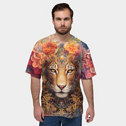 Футболка оверсайз мужская Леопард в тропиках, цвет: 3D-принт — фото 2