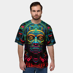 Футболка оверсайз мужская Ацтекские Боги, цвет: 3D-принт — фото 2