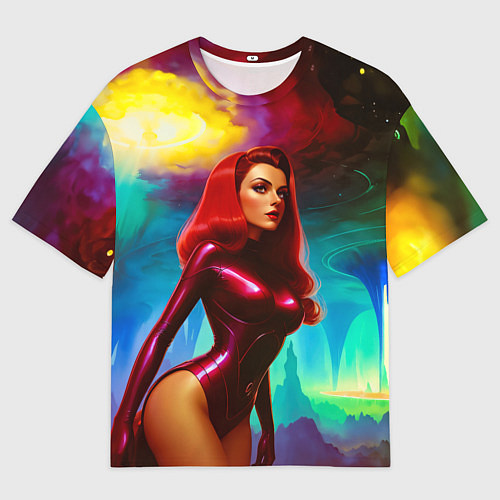 Мужская футболка оверсайз Девушка на планете бурь / 3D-принт – фото 1