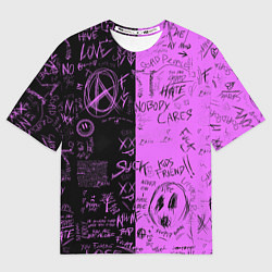 Футболка оверсайз мужская Dead inside purple black, цвет: 3D-принт