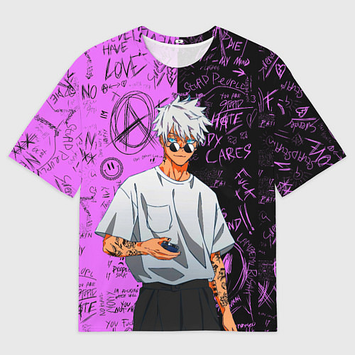 Мужская футболка оверсайз Модный Сатору Годжо - Магическая битва / 3D-принт – фото 1