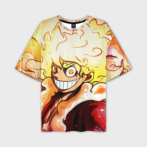 Мужская футболка оверсайз Луффи 5 гир бог Ника - One Piece / 3D-принт – фото 1