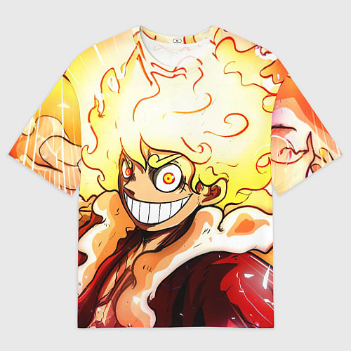 Мужская футболка оверсайз Луффи 5 гир бог Ника - One Piece / 3D-принт – фото 1