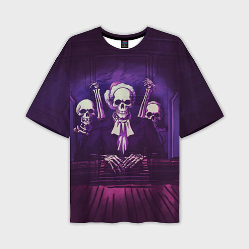 Мужская футболка оверсайз Скелеты Призраки в Суде - Phonk / 3D-принт – фото 1
