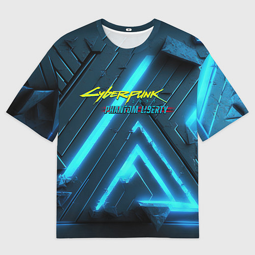Мужская футболка оверсайз Cyberpunk neon style / 3D-принт – фото 1