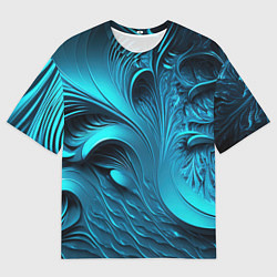 Мужская футболка оверсайз Неоновые объемные узоры