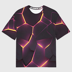 Мужская футболка оверсайз Пурпурные неоновые плиты