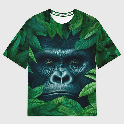Мужская футболка оверсайз Горилла в кустах / 3D-принт – фото 1