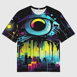 Футболка оверсайз мужская The eye of cyberpunk, цвет: 3D-принт