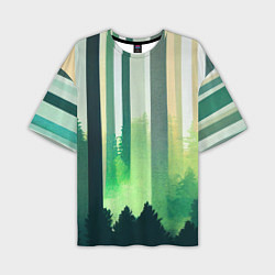 Мужская футболка оверсайз Прохладный лес