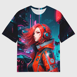 Мужская футболка оверсайз Загадочная девушка