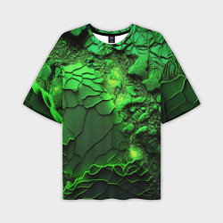 Мужская футболка оверсайз Объемная зеленая текстура