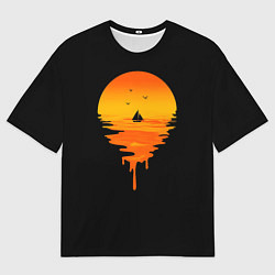 Мужская футболка оверсайз Лавовый закат