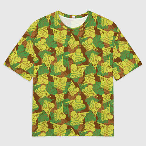 Мужская футболка оверсайз Танчики - камуфляж / 3D-принт – фото 1