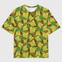 Футболка оверсайз мужская Танчики - камуфляж, цвет: 3D-принт