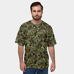 Футболка оверсайз мужская Магические грибы - камуфляж, цвет: 3D-принт — фото 2