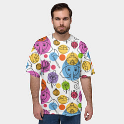 Футболка оверсайз мужская Индийские слоники, цвет: 3D-принт — фото 2