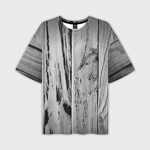 Мужская футболка оверсайз Grey wood / 3D-принт – фото 1