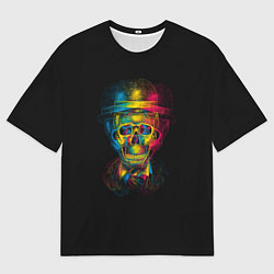 Мужская футболка оверсайз Трехцветный череп