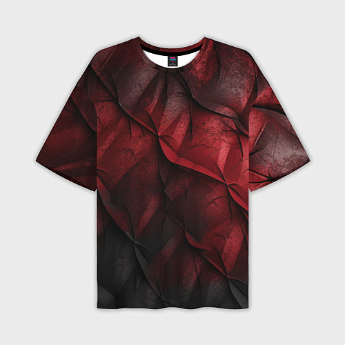 Мужская футболка оверсайз Black red texture / 3D-принт – фото 1
