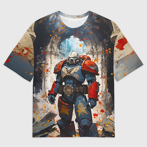 Мужская футболка оверсайз Космодесант - Warhammer 40k / 3D-принт – фото 1