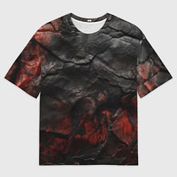 Мужская футболка оверсайз Текстура из кожи