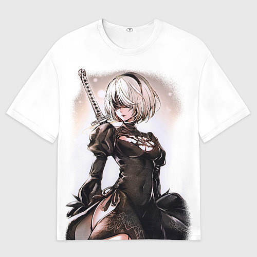 Мужская футболка оверсайз Nier: Automata - 2B TechnoBlade / 3D-принт – фото 1