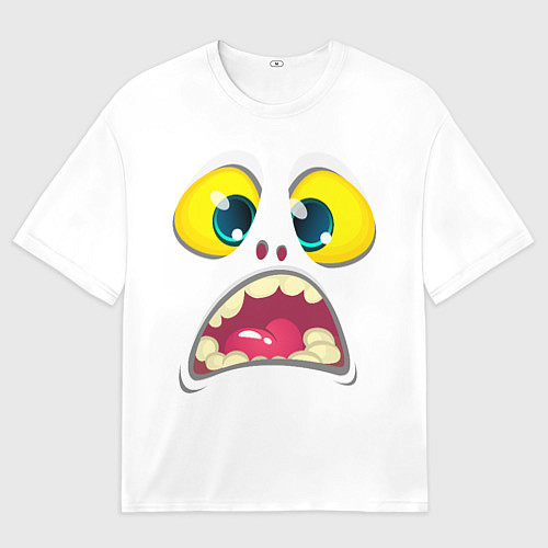 Мужская футболка оверсайз Симпатичное мультяшное лицо монстра / 3D-принт – фото 1