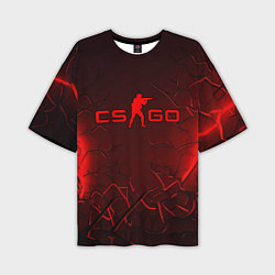 Футболка оверсайз мужская CSGO logo dark red, цвет: 3D-принт