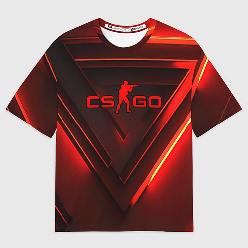 Мужская футболка оверсайз CS GO red light / 3D-принт – фото 1