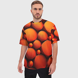 Футболка оверсайз мужская Оранжевы е круглые плиты, цвет: 3D-принт — фото 2